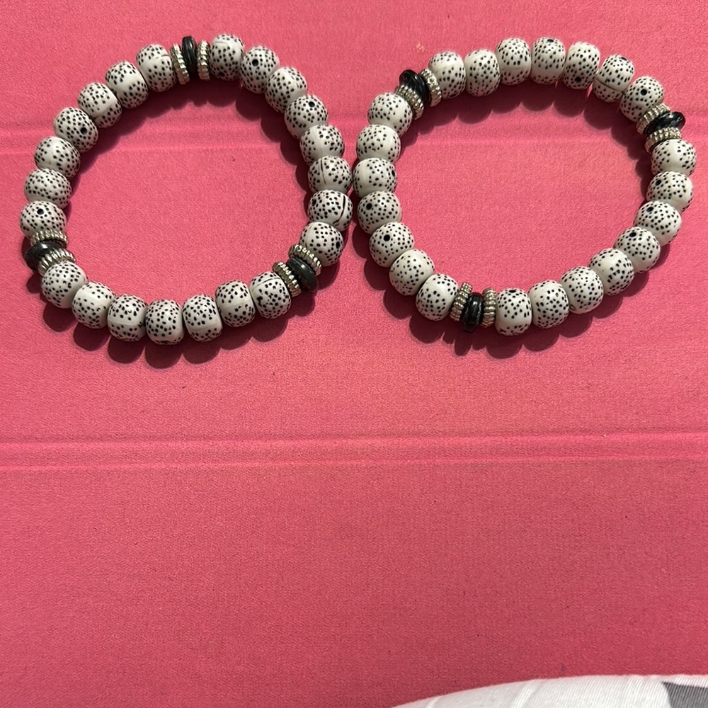 Elegant White Beaded Bracelets